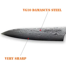 Top qualité vg10 damas acier Japonais chef couteau 3.5 “/6″/7 “g10 fiber de verre poignée très comfatable meilleur cadeau de noël