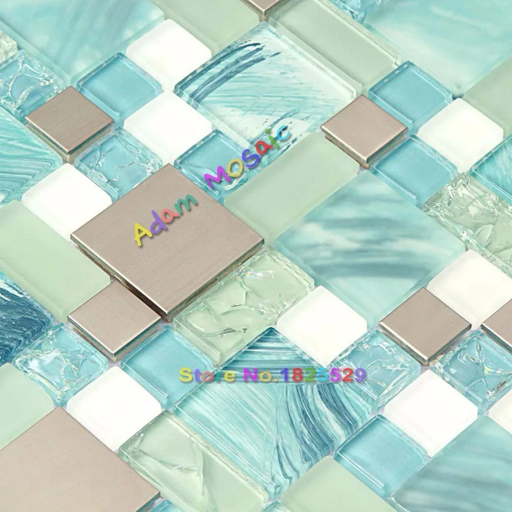 Hand Painted Ocean Blue Glass Tiles Silver Kitchen Mosaic Backsplash Stainless Steel Tile Crackle Chips Aqua Glass White Sheets|mosaic Kitchen|sheets Whitesheet Glass - AliExpress - Hand Painted Ocean Blue Glass Tiles Silver Kitchen Mosaic Backsplash Stainless Steel Tile Crackle Chips Aqua Glass White Sheets|mosaic Kitchen|sheets Whitesheet Glass - AliExpress