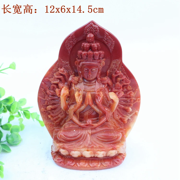 

Shoushan stone carving Buddhist Avalokiteshvara desktop Home Furnishing thousand Avalokiteshvara ornaments