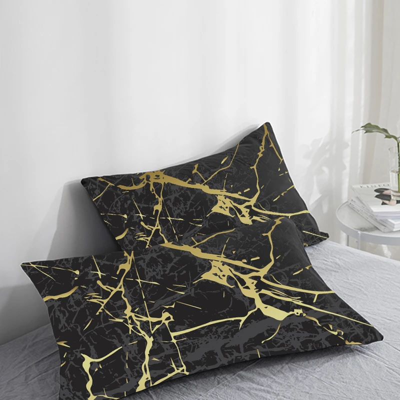 

Custom Pillow Case Pillowcase 50x70 50x75 50x80 70x70 Decorative Pillow Cover Gloden Marble Bedding for wedding Drop Shipping