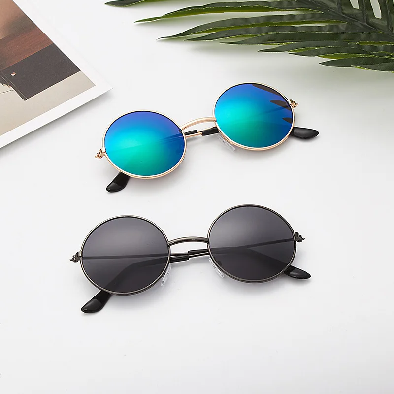 Glitztxunk черные круглые винтажные детские солнцезащитные очки для девочек и мальчиков детские солнцезащитные очки UV400 спортивные очки для вождения на открытом воздухе