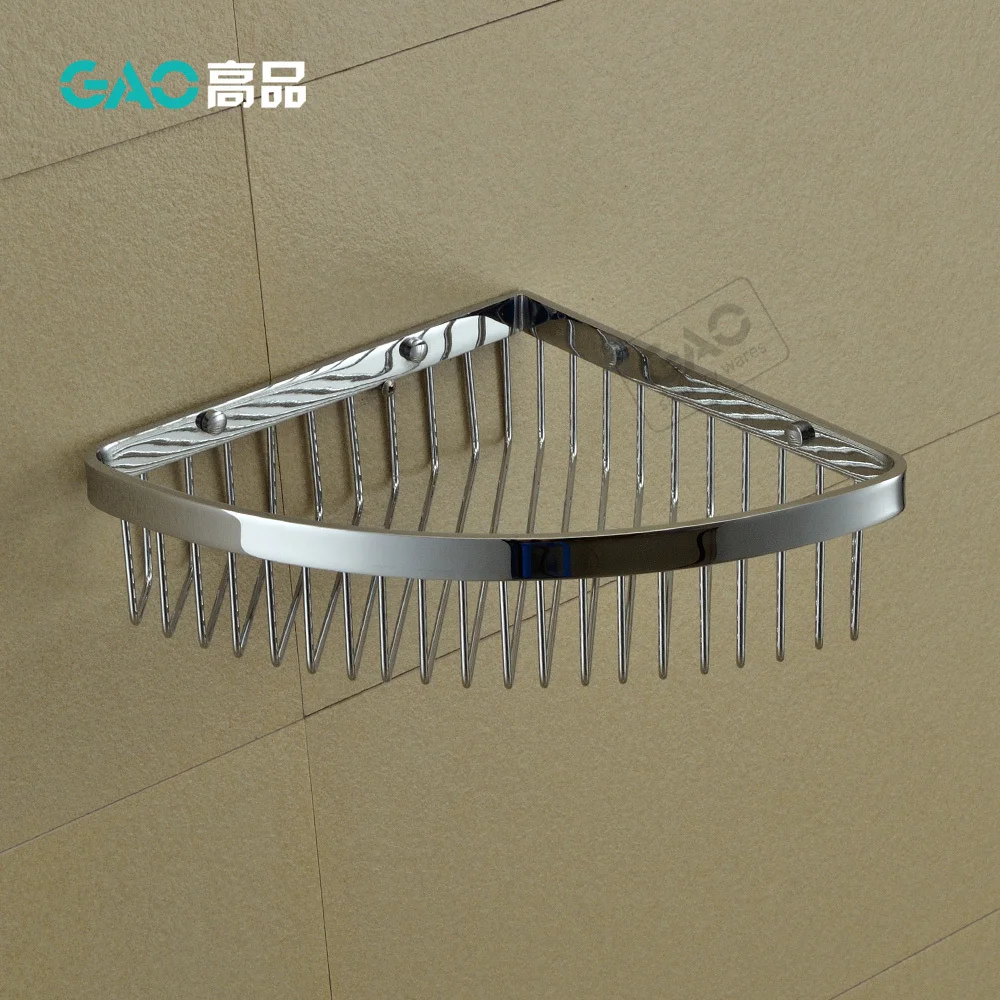 

Free Shipping Bathroom Accessories Brass Products,Bathroom Shower Racks Triangular Basket Shower Caddy Shelves, Chrome Finish