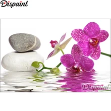 Dispaint Алмазная картина "каменная Орхидея пейзаж" вышивка крестом на заказ фото алмаз, вышивка квадратными круглыми настенный Декор для дома A25865