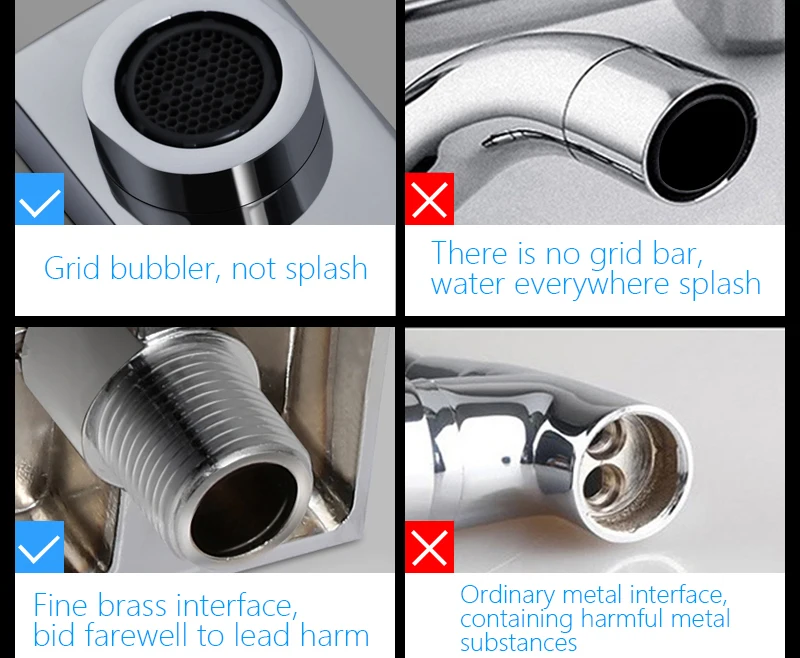 hm 180 Degree Folding Shower Faucets Spout Filler Solid Brass Split-type Bibcocks Basin Faucet Mixer valve Spout & Tap Aerator (7)