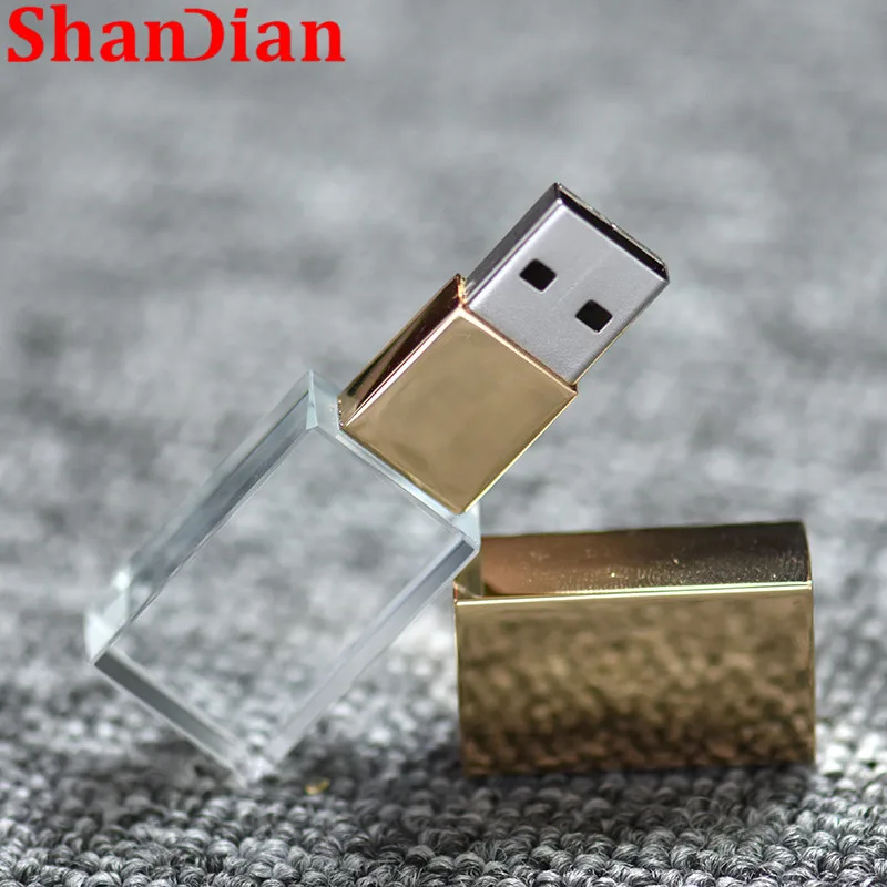 Кристальные usb палочки 3d печать пользовательский логотип 4GB 16GGB usb флэш-накопитель 32GB 64GB прозрачное стекло(более 10 шт бесплатный логотип