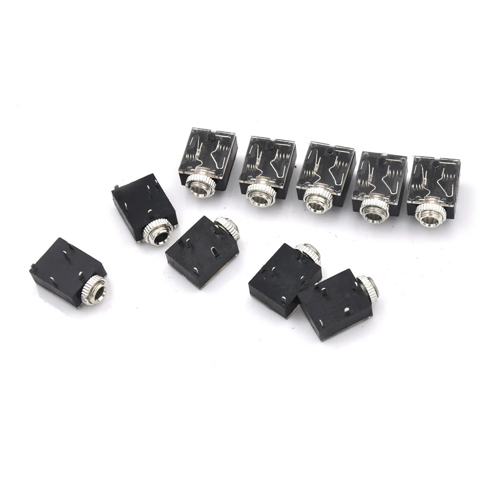 

10pcs/lot 5 Pin PCB Mount Female 3.5mm Stereo Jack Socket Connector Headphone Jack