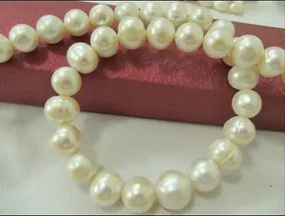 

HOT## Wholesale >>> HUGE NATURAL 15MM 18" SOUTH SEA GENUINE WHITE BAROQUE PEARL NECKLACE 14KGP