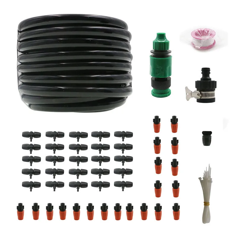 

15m Micro Drip Irrigation System Plant Automatic Self Watering Garden 8/11 Hose Kits With Connector Garden Watering Suppiles