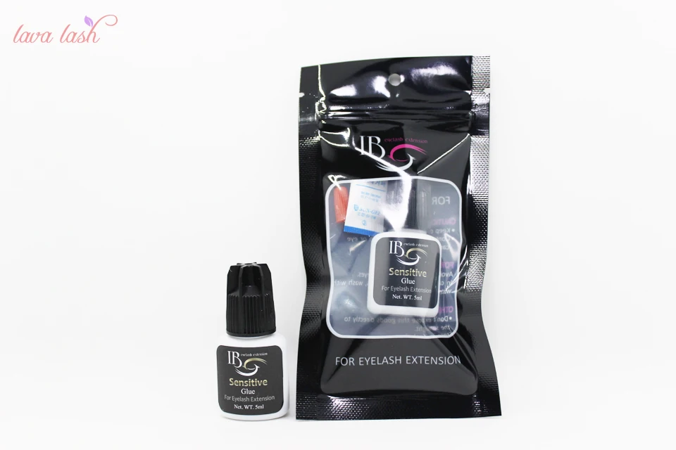 

Free Shipping i-beauty 2 bottle/lot IB Sensitive Glue Professional Individual eyelash extensions glue black cap 5ml/bottle