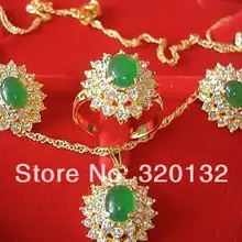 Благородное покрытие ювелирные изделия Красивый зеленый набор покрытые наборы ювелирных изделий