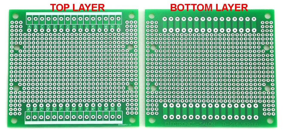 Двухсторонняя печатная плата универсальная 77.4x72мм.|double-side prototype pcb|prototype pcbdouble-sided