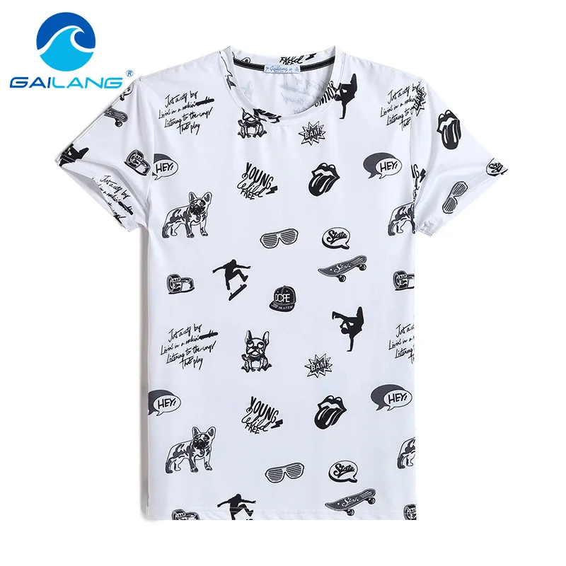 Gailang Brand New Arrival 2018 men Designer T Shirt Casual Quick Dry Slim Fit Shirts Tops & Tees Plus Size Men Tshirt New