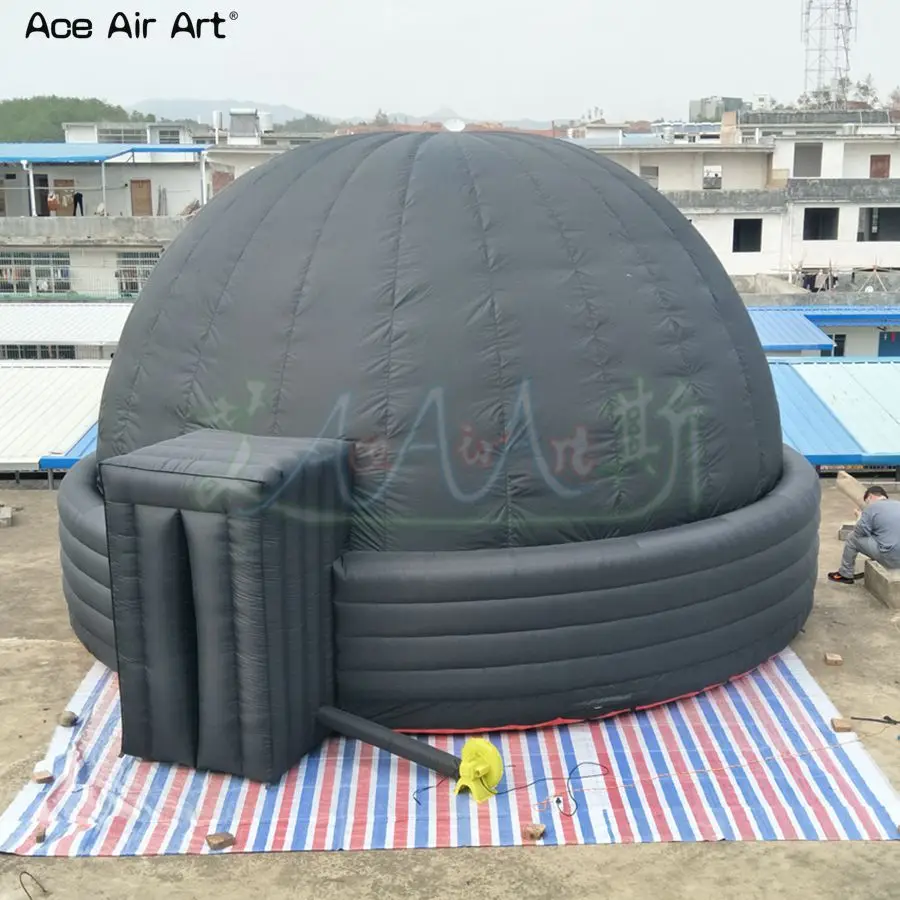 

6 m Diameter black inflatable discovery dome,pop up planetarium starlab with 5 rings and door for Ireland