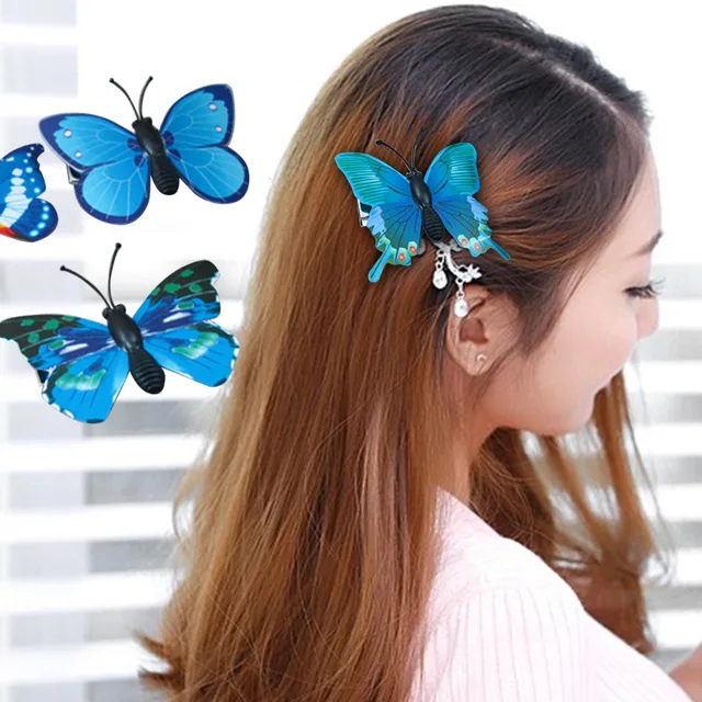 5Pcs Emulation Simulated Butterfly Hair Clips Wedding Bridal Headdress