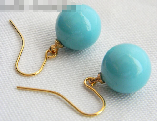 

free shipping 11969 Blue Sea Shell Pearl Dangle Earring
