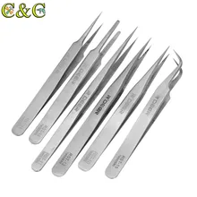 6 шт. R'DEER RST10-15 Высокоточный Пинцет из нержавеющей стали с острым носком набор электронных пинцетов