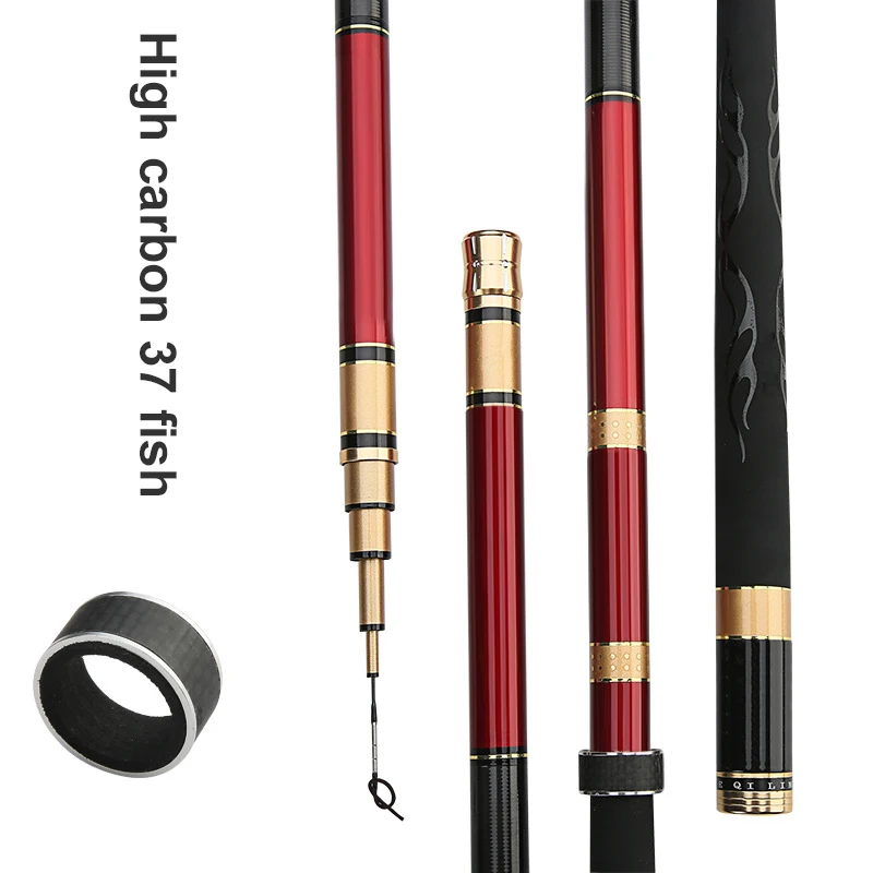 

Carbon Fiber 2.7-7.2M Portable Telescopic Fishing Rod Hand Fishing Tackle River Stream Rod SMN88