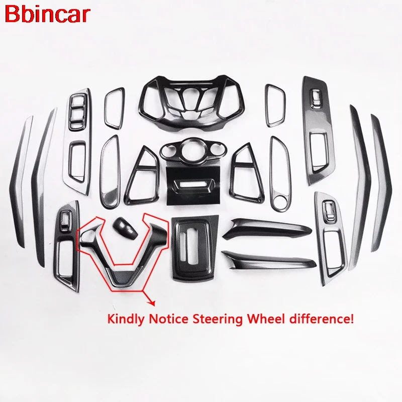 

ABS Carbon Fiber Paint For Ford Ecosport 2013-2017 Steering Wheel Gear Armrest Panel Inner Handle Interior Kit Accessories