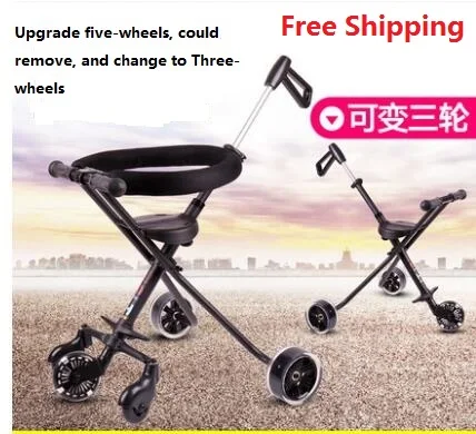 

Free Shipping Three-Wheels Baby Stroller Aluminum alloy Baby Pram Portable Folding Light Simple Baby Carriage