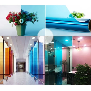 

0.9x30m 2Mil VLT40% Blue Clear Solar Film Tint Decorative Window Glass Privacy Film