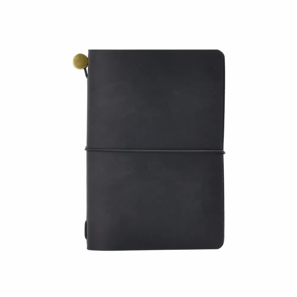 Новые поступления, Обложка для дневника из натуральной кожи, блокнот-планировщик ручной работы, Дневник для путешествий, карманный дневник, винтажные канцелярские принадлежности - Цвет: Black
