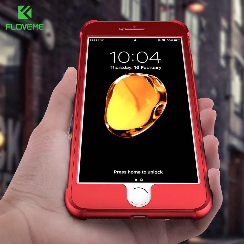 KISSCASE Luxury 360 Degree Case For iPhone 6 6s 7 Plus Full Protective Cases For iPhone 2