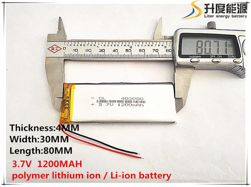 1 шт. [SD] 3,7 в, 1200 мАч, [403080] полимерный литий-ионный/литий-ионный аккумулятор для игрушек, банка питания, gps, mp3, mp4, сотового телефона, динамика