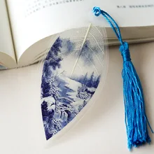 Вены закладки Китайский голубой и белый фарфор зимний Снежный пейзаж