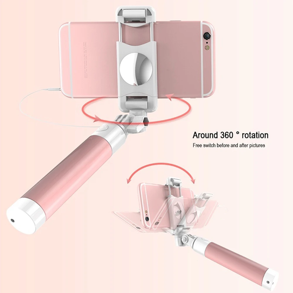 

Wired Anti-slip Mini Durable Handheld Portable Monopod Extendable Selfie Stick For IPhone Cute Phone Holder Adjustable