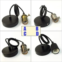 Ретро Стиль E27 Люстра держатель лампы 110 В 220 В 1 м регулируемый кабель держатель лампы