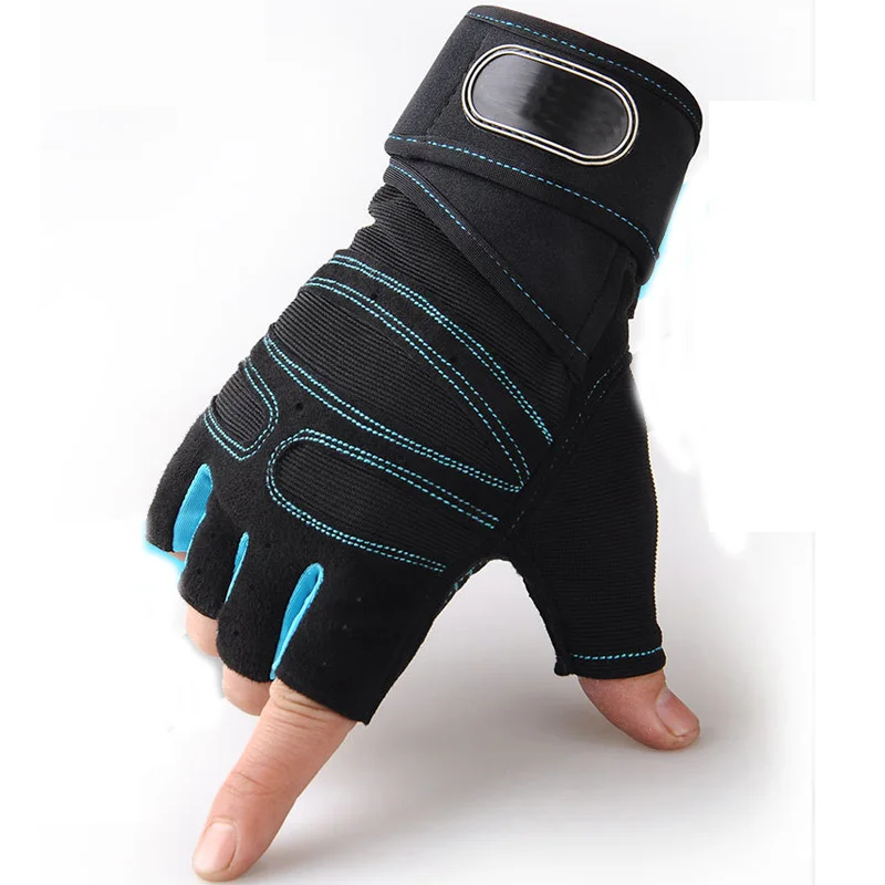 Breathable Gym Gloves Half Finger Fitness Glove Sports Exercise Weight Lifting Body Building WristBand 1 Pair