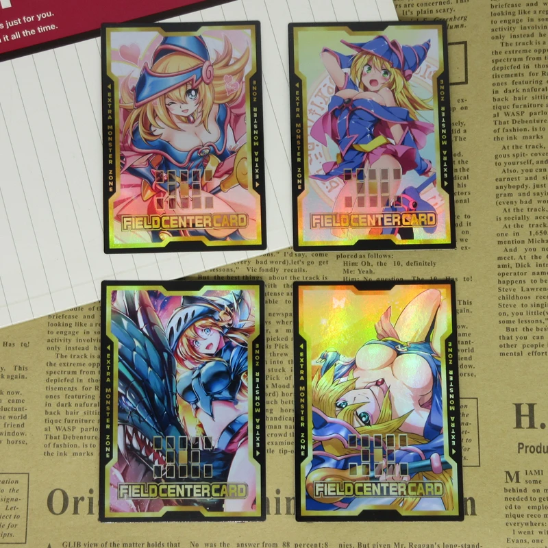 4 шт./компл. темная волшебница поле центр карты DMG Дракон рыцарь Yugioh на заказ преображенное искусство Orica блестящая Коллекционная игра Карта