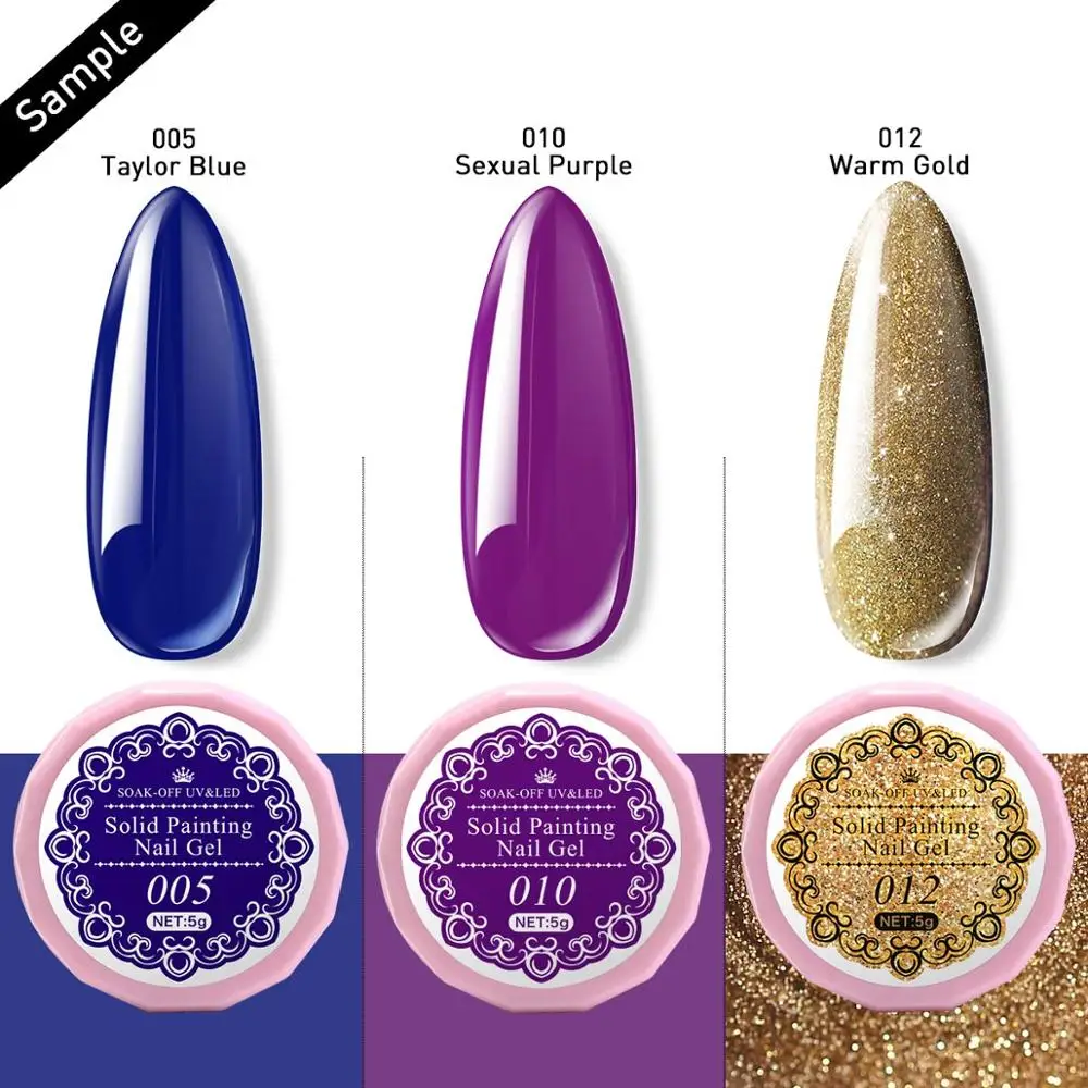 

Modelones Solid Painting UV Nail Gel Polish DIY Nail Design Drawing Pattern Led Nail Gel Varnish Shiny Glitter Hybrid Varnish