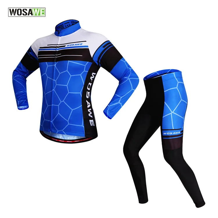 

WOSAWE Men Women Cycling Clothing Gel Pads Quick Dry Windproof Profesional Road Mountain MTB Bike Cycling Jersey Set Riding