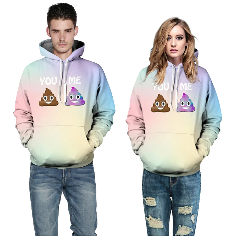 2018 NEW Style Hooded print Man Woman hoodies Shit and Cream hoodies pullover sweatshirts