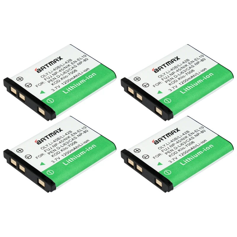 4Pcs Li 42B Li 42B Li42B Li 40B Rechargeable Battery for OLYMPUS U700