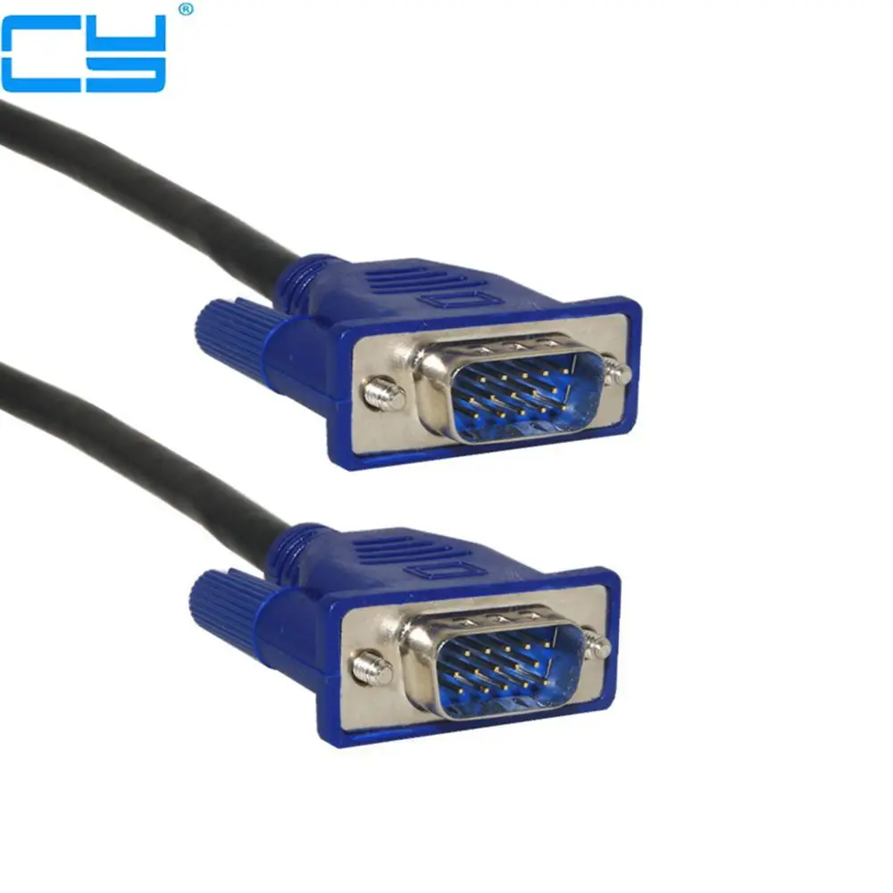 Cabo vga macho para blindagem maletrançada alta premium hdtv vga tv computador display sinal cabo 0.3 m/0.5 m/1.5 m/3 m