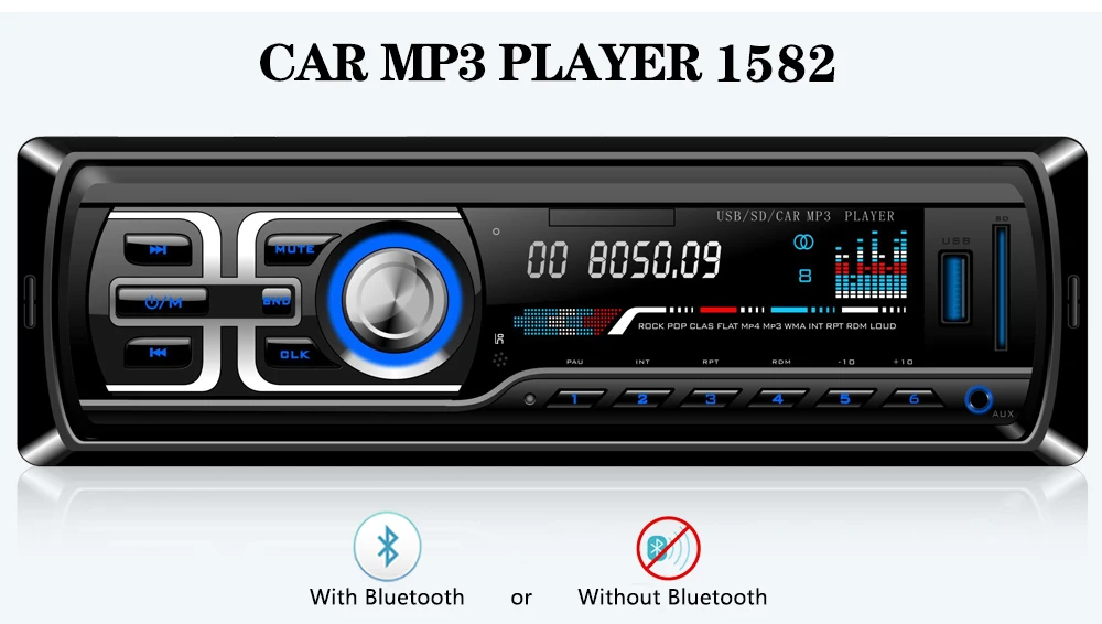 LTB FM автомобильный радиоприемник с Bluetooth стерео автомагнитола FM/USB/SD/AUX-в MP3-1581 приемник 12 V в тире магнитола 1 din Автомобил