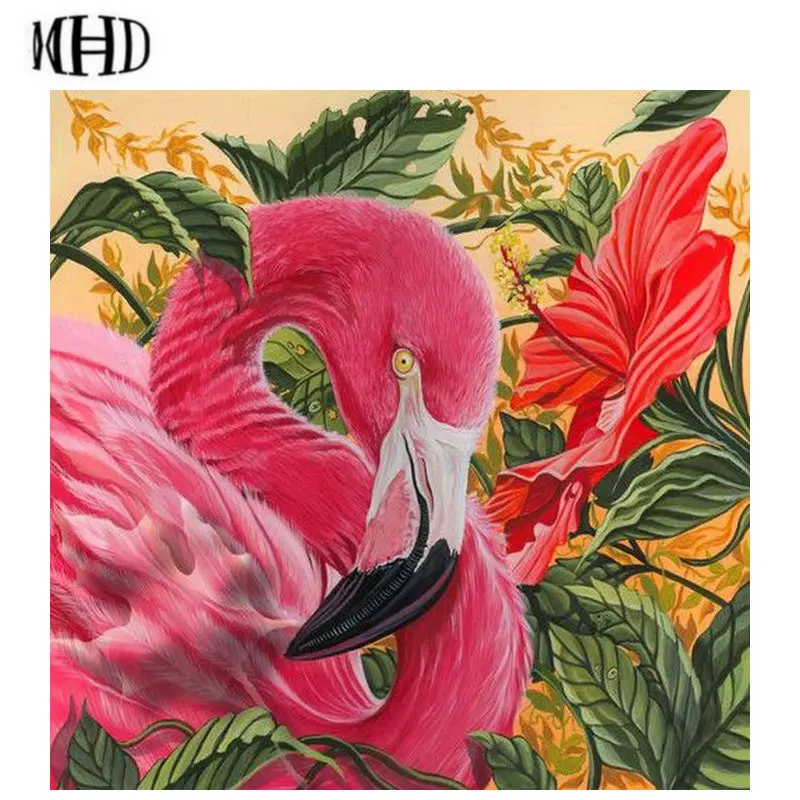 MHD 3d diy Diamond Embroidery Flamingo Full & Round Diamond Painting 5d