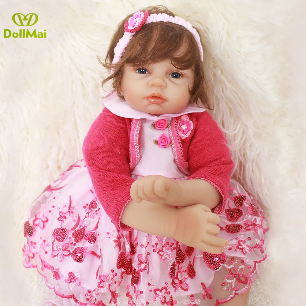 Эксклюзивная кукла Bebes reborn 22 дюйма 55 см мягкая силиконовая baby новорожденная