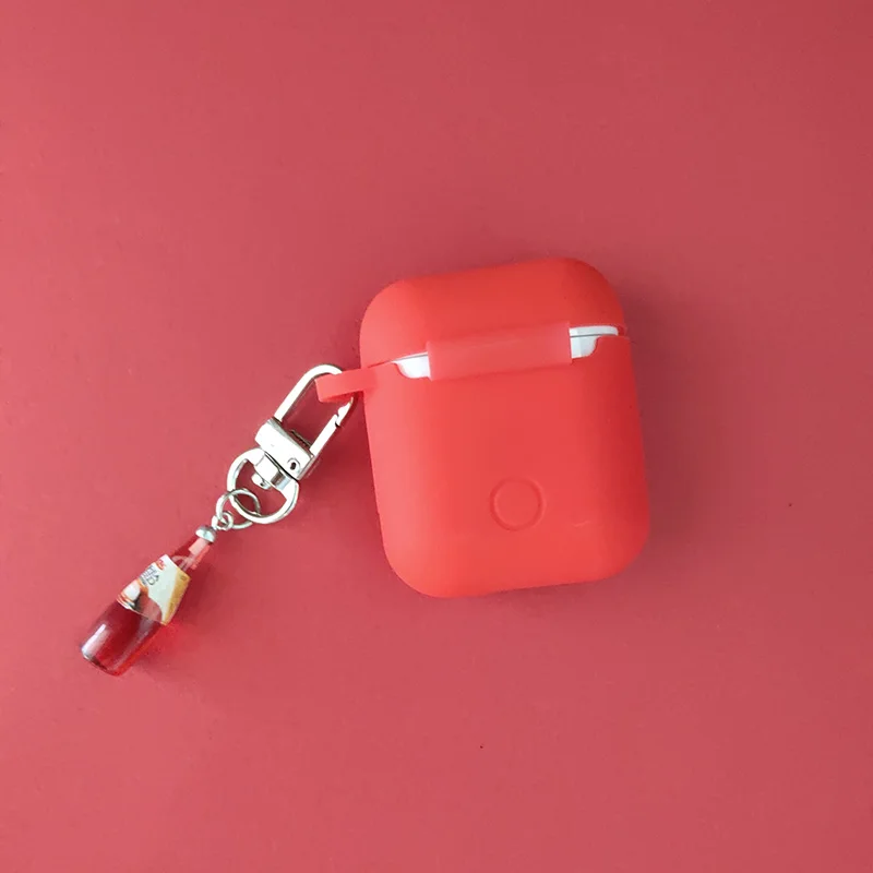Простая красивая бутылка для вина красный Силиконовый чехол для Apple Airpods чехол Аксессуары Bluetooth наушники сумка защитный чехол подарок
