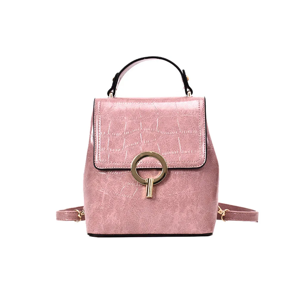 Женский мини-рюкзак мягкий сенсорный многофункциональный маленький рюкзак женская сумка на плечо студенческий школьный Кошелек для девочек mochila - Цвет: Pink