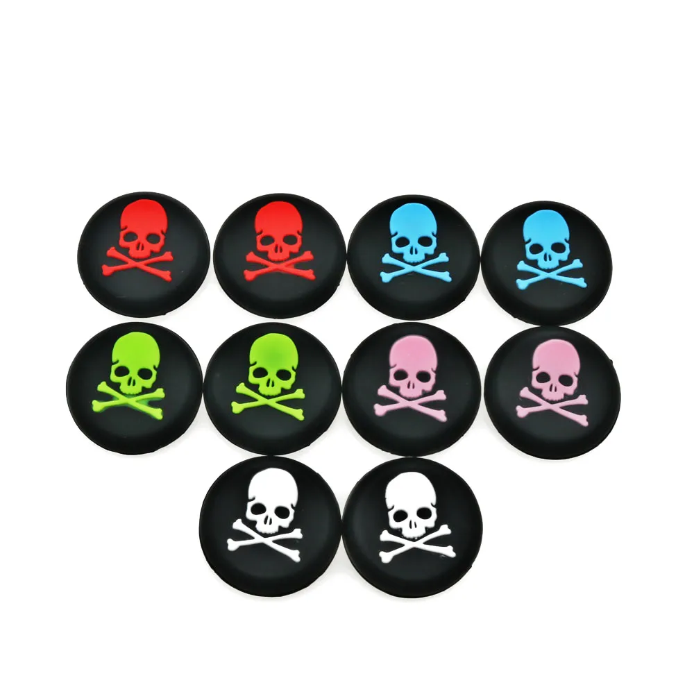 

2pcs/lot Skull Silicone Analog Thumb Stick Grips for PlayStation 4 PS4 Pro Slim Controllers Caps Cover for XBox One X S XBox 360