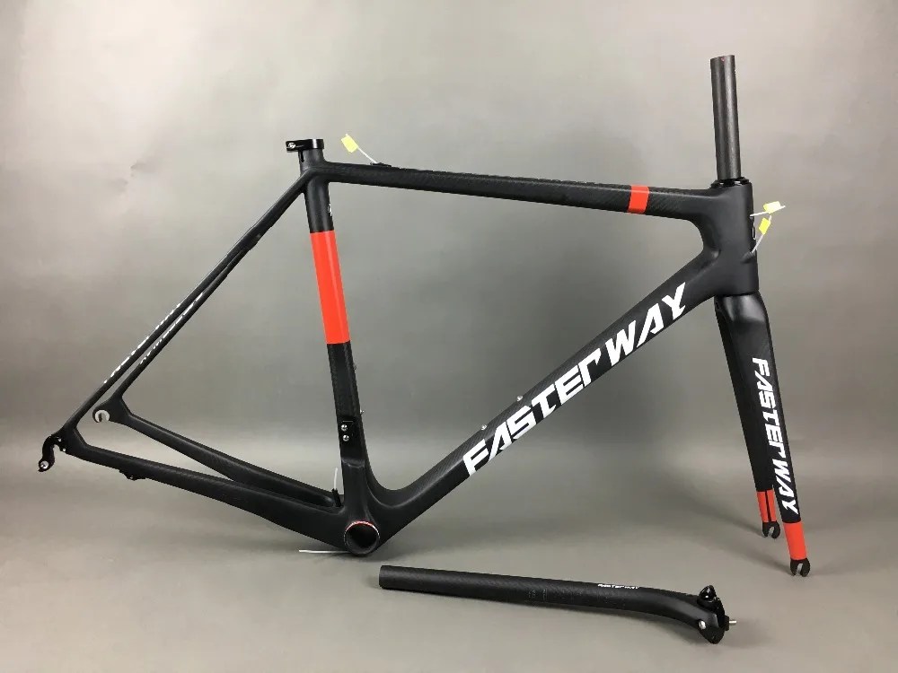 Best classic design FASTERWAY PRO full black with no logo carbon road bike frameset:carbon Frame+Seatpost+Fork+Clamp+Headset,free ems 80