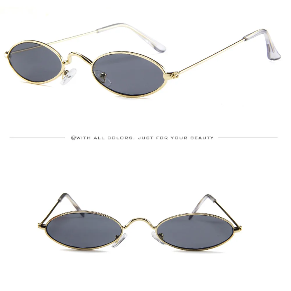 Модные мужские и женские ретро маленькие овальные солнцезащитные очки в металлической оправе, модные очки, аксессуары для улицы, анти-УФ