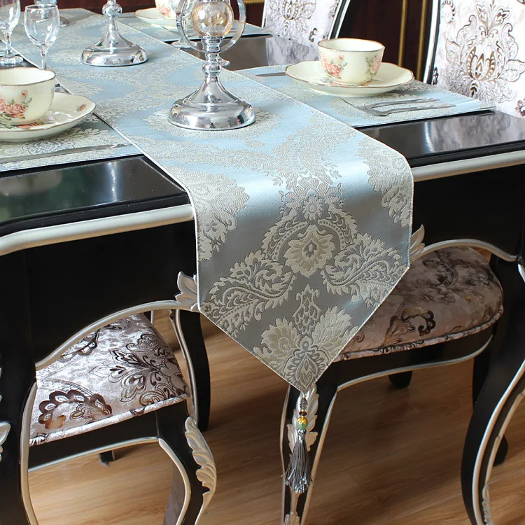 

Blue Mahogany Jacquard Table Runner European Style Table Flag Home Living Room Coffee Table Cabinet Bed Decor Accessories ZM238