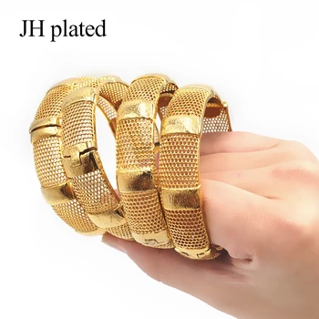 

JHplated 4 pieces Women/girl Wedding Bridal Bangles Ethiopian Bracelets Middle East African Party wedding Jewely best gifts