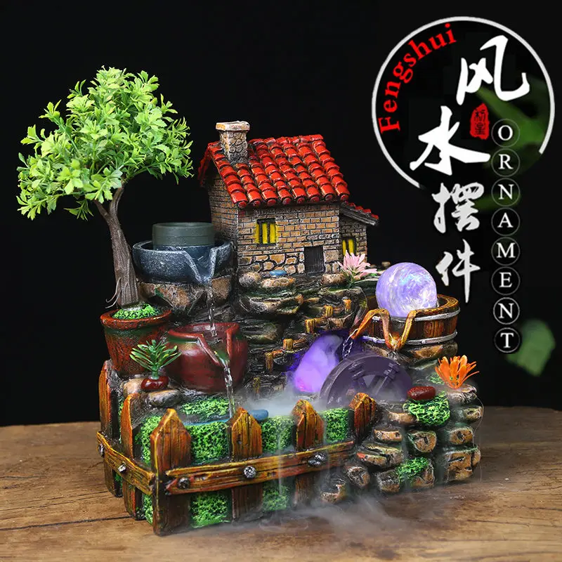 

Resin Water Fountain Feng Shui Ornament Atomizer Artificial Aromatherapy 1721 Indoor Air Humidifier Home Christmas Decoration