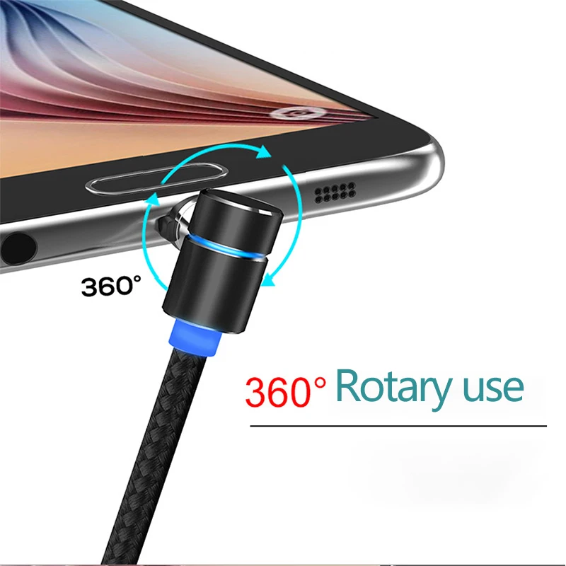 Вращающийся магнитный кабель для передачи данных Micro usb type C заряднеое устройство