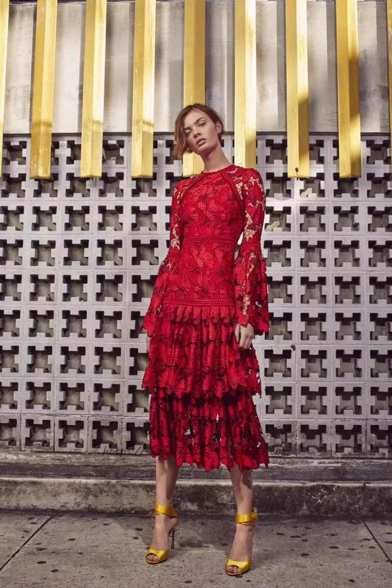 

2019 new arrive Women long red Dress